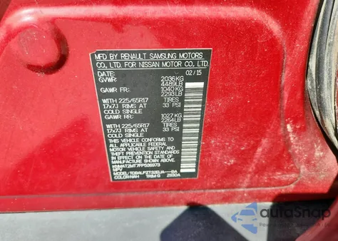 2015 Nissan Rogue S from USA, damaged, VIN KNMAT2MT7FP536973